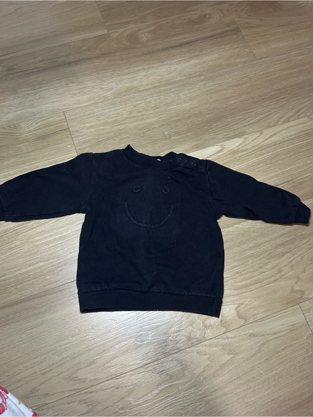 Toddler Black Smiley Face Pullover Sweatshirt